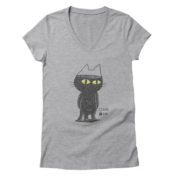 Bad Cat V-Neck Tee