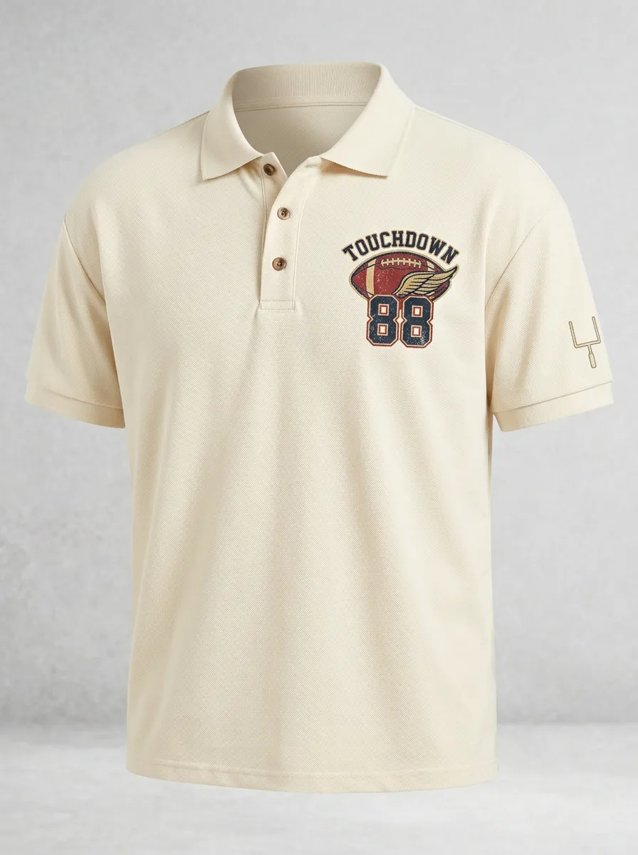 Football Inspired Casual Polo Shirt