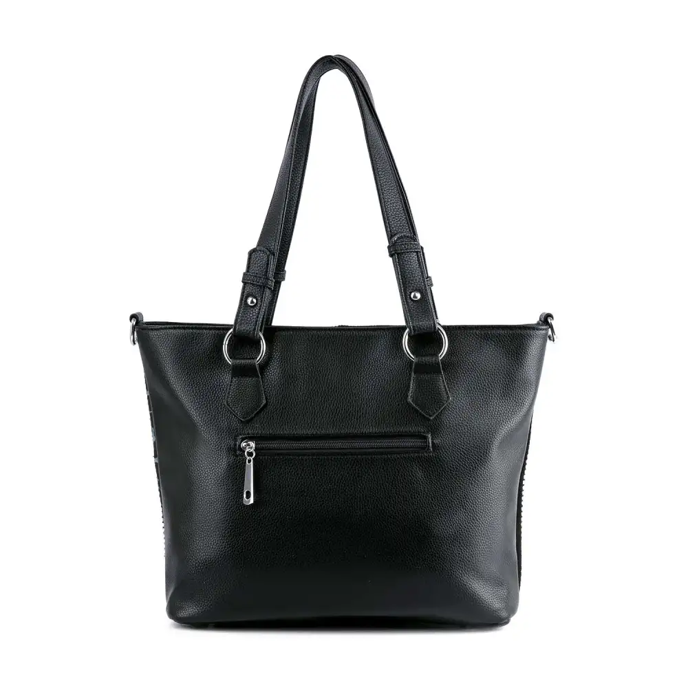 Patterned Bling Layered Design Tote Bag