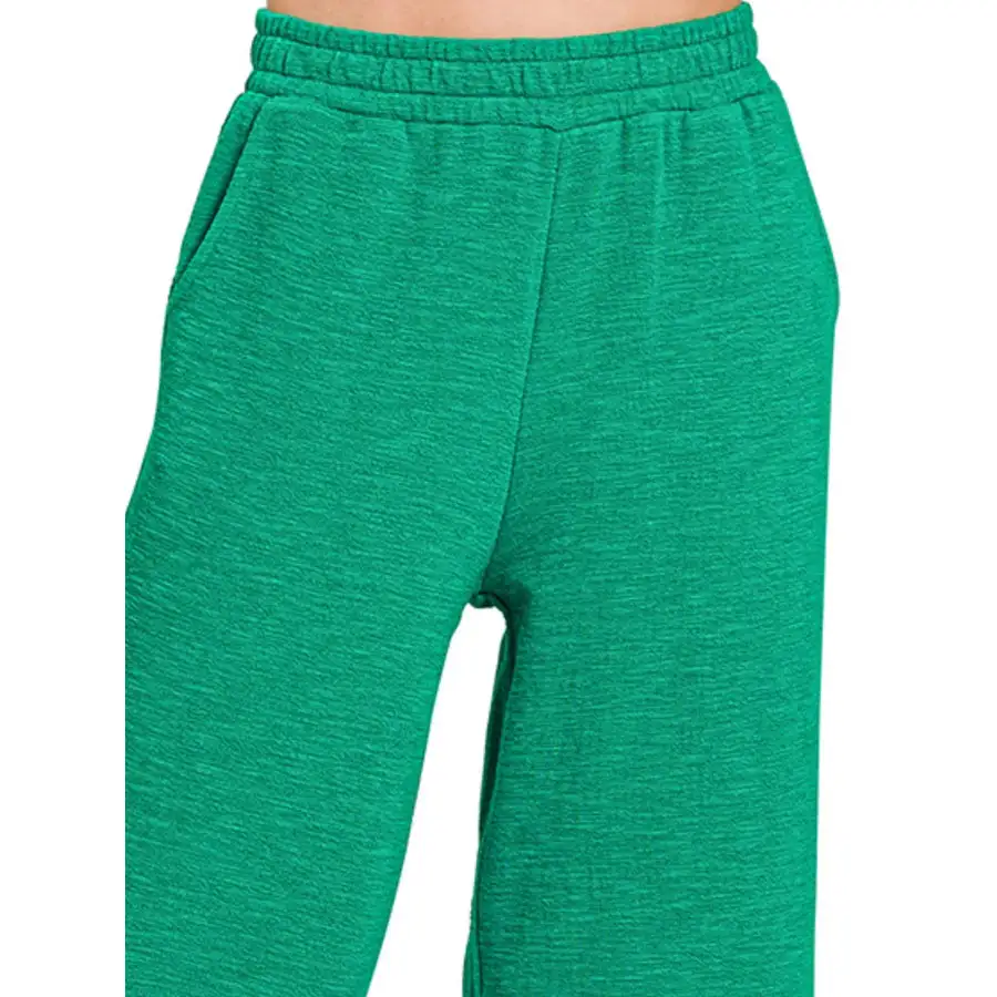 Soft Cotton Slub Wide Leg Pants