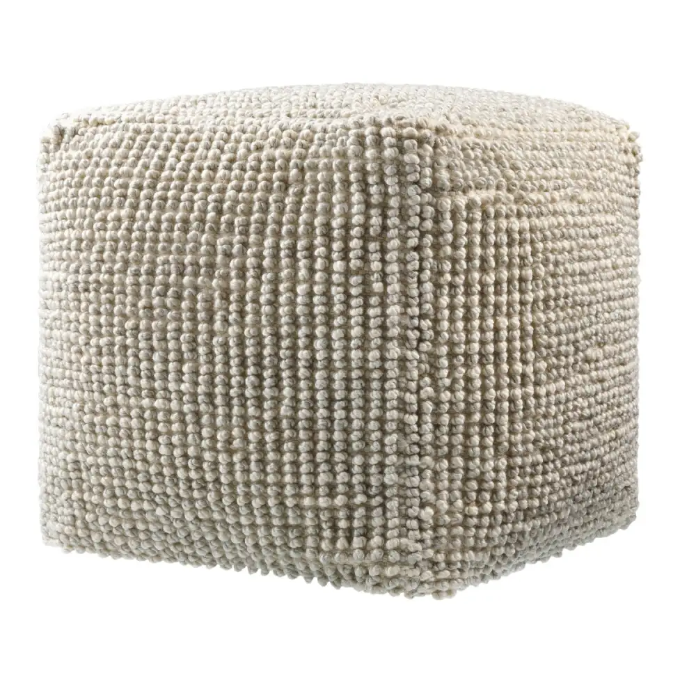 Refined Woven Cube Outdoor Pouf