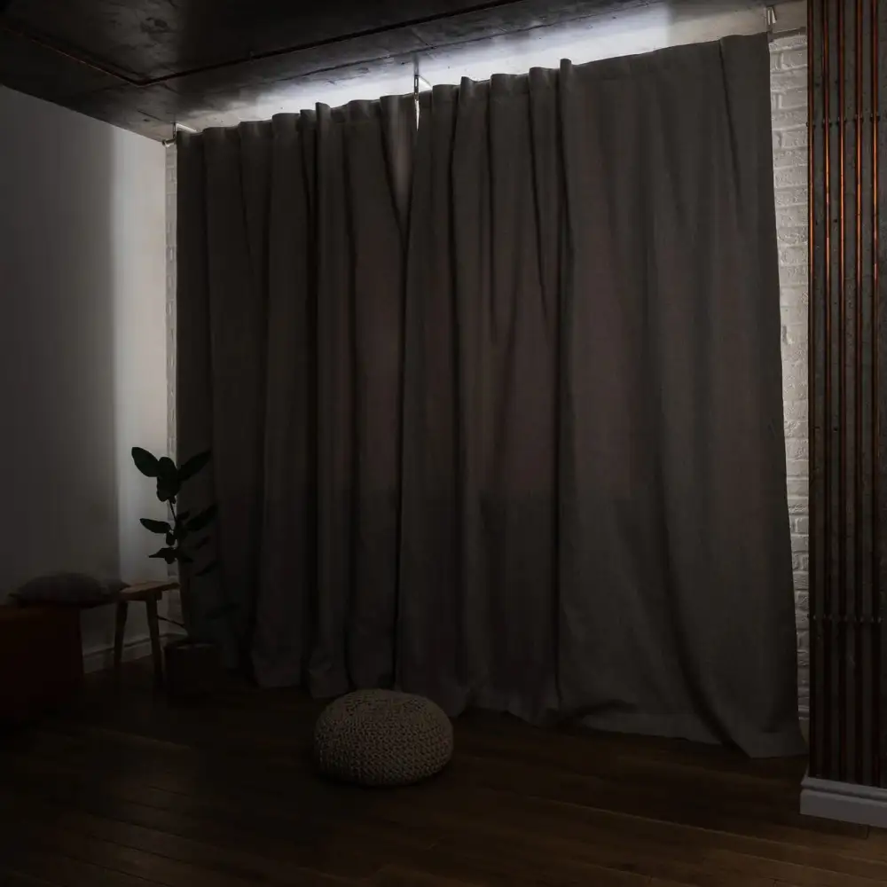 Tab Top Linen Curtain Panel