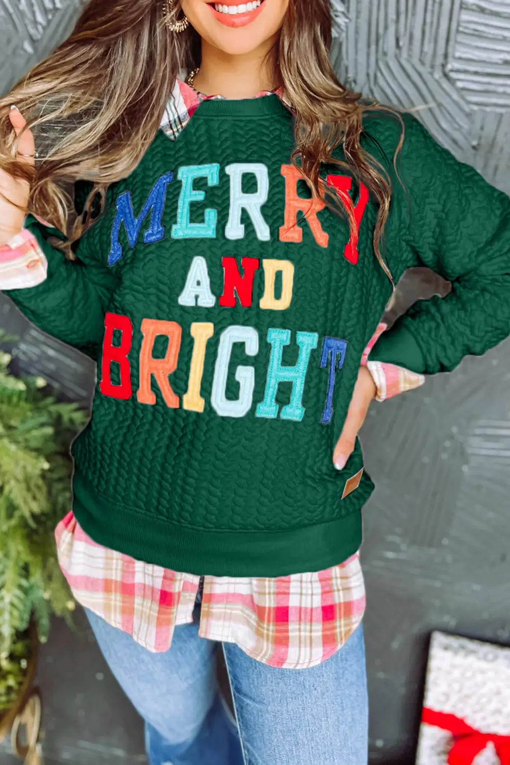 Bright Cable Knit Sweatshirt