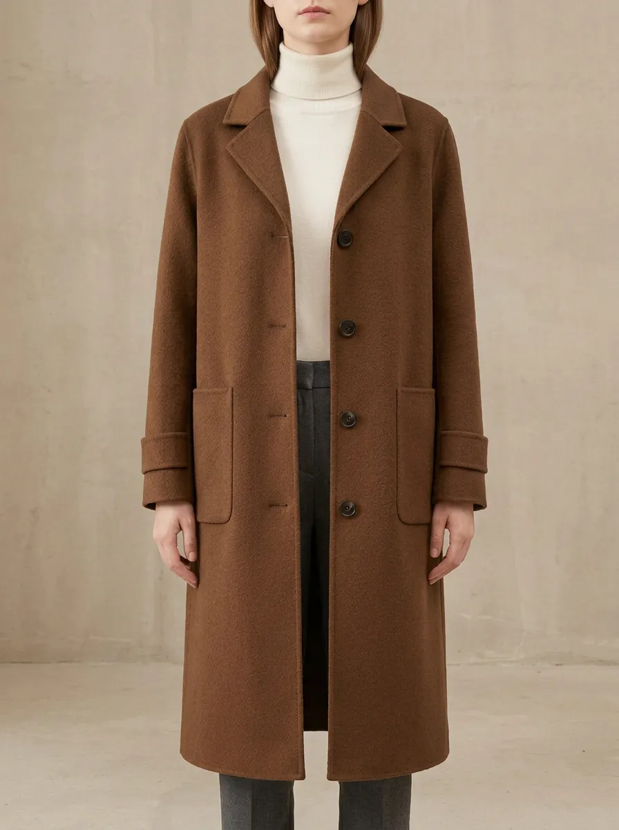 Classic Style Wool-Blend Outerwear Coat