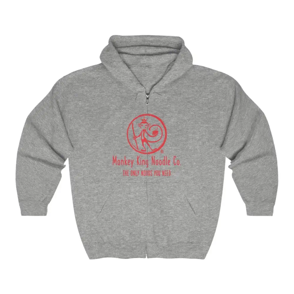 Bold Print Noodle Graphic Zip Hoodie