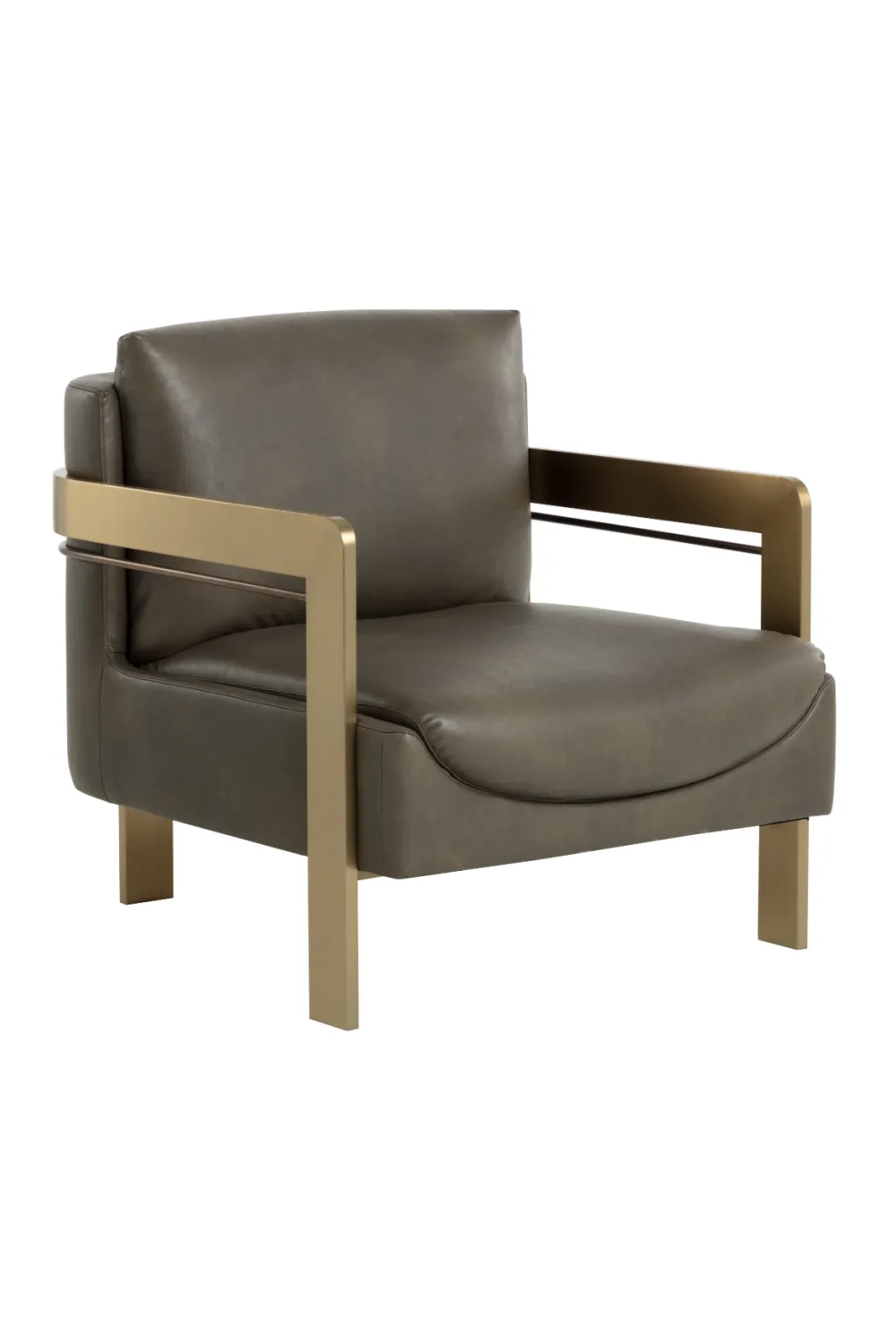 Sculptural Leather Lounge Chair