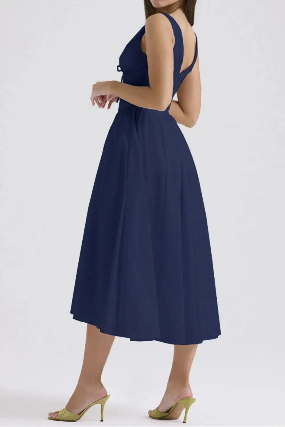 Modern V Neck Sleeveless Casual Dress