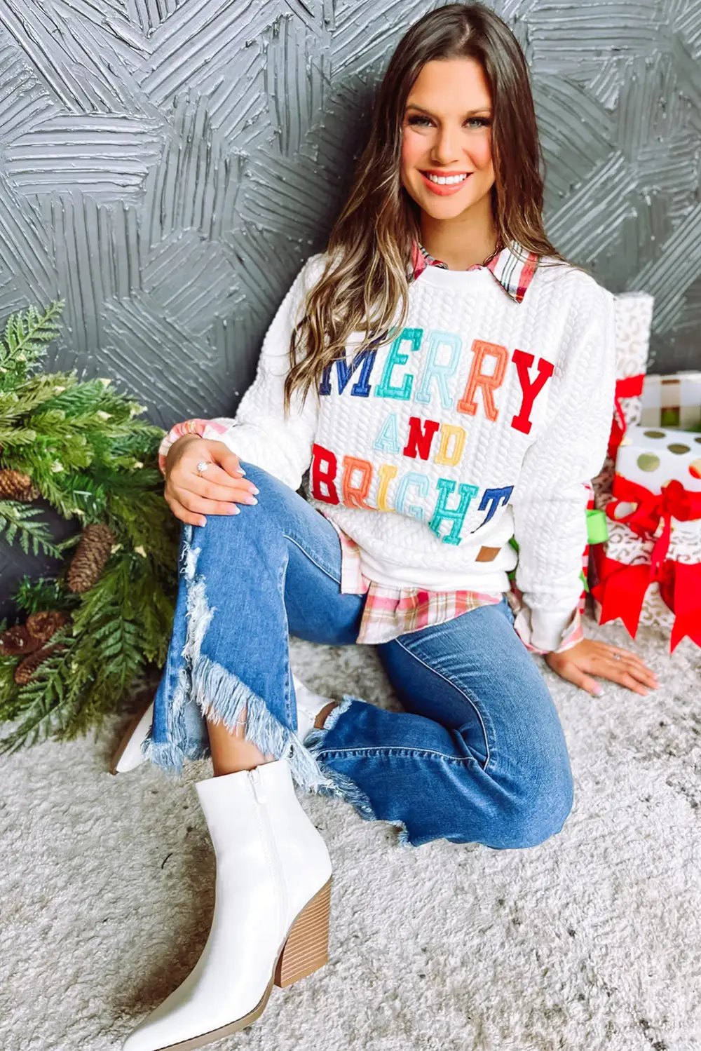 Bright Cable Knit Sweatshirt