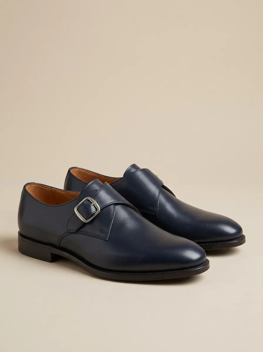 Men's Classic Classic Business Leather Single Monk Strap Shoes