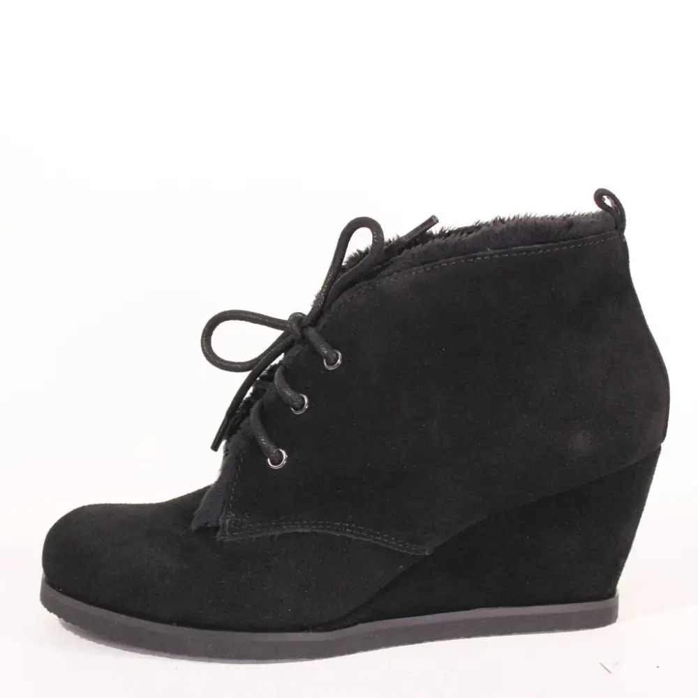 Suede Wedged Ankle Boots