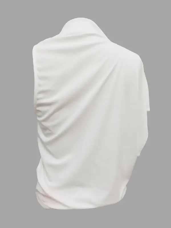 Applique Asymmetric Embroidered Figure Mock Neck Blouse