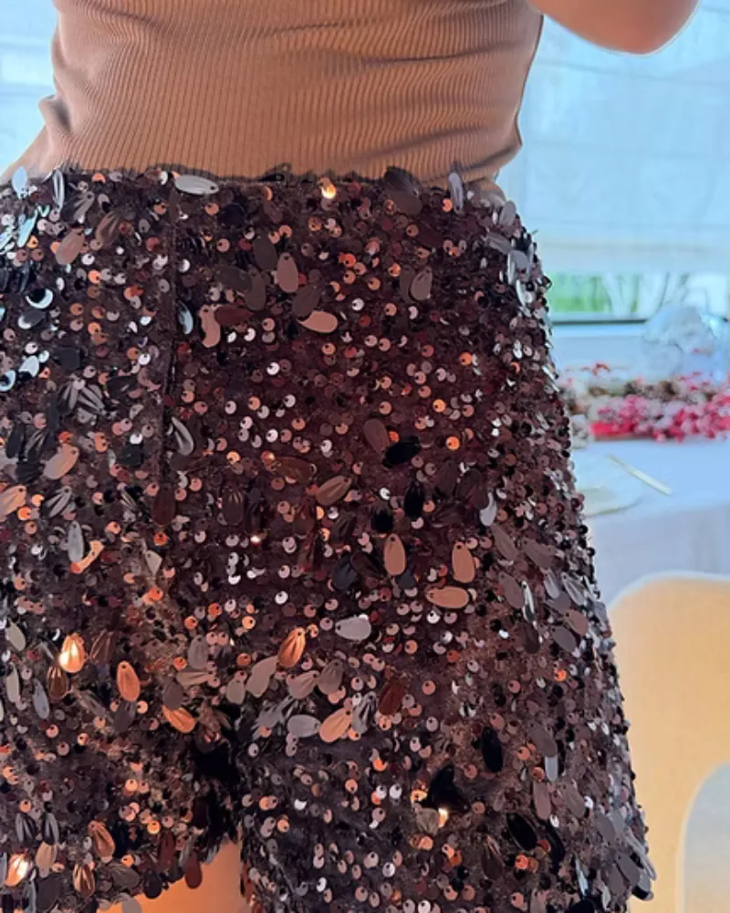 Sequin Short Pants
