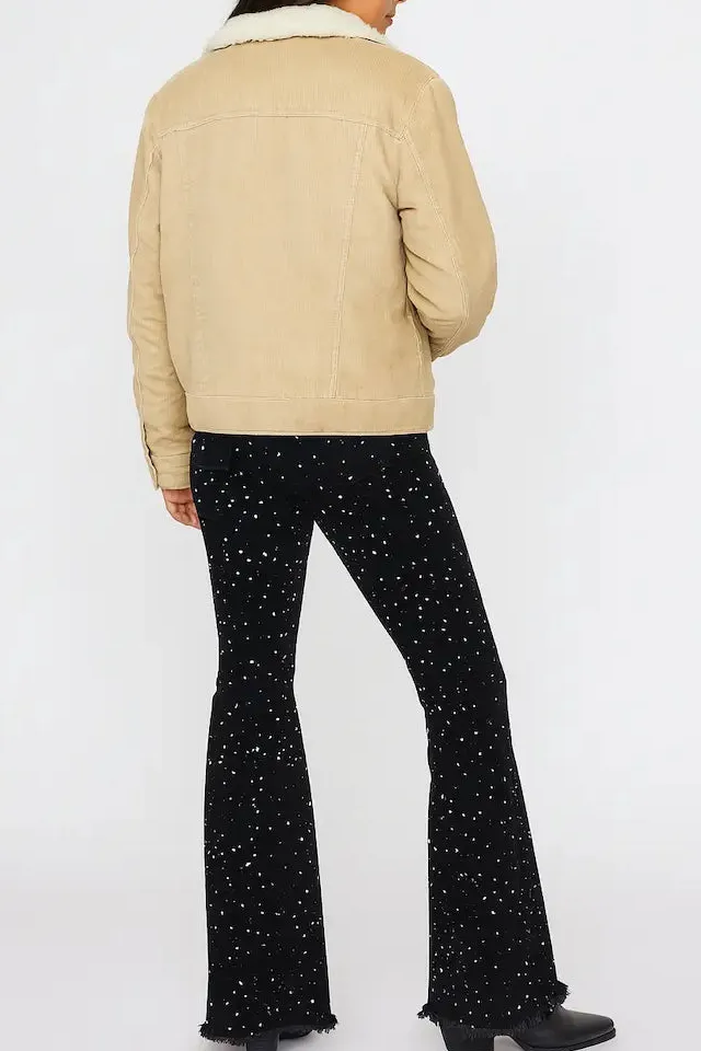 Bell Bottom Rhinestone Detail Denim Jeans