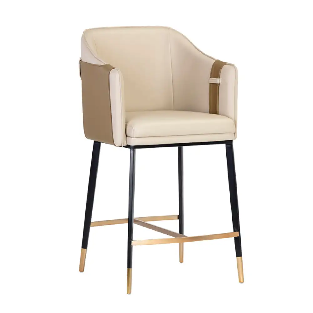 Textured Leather Counter Stool
