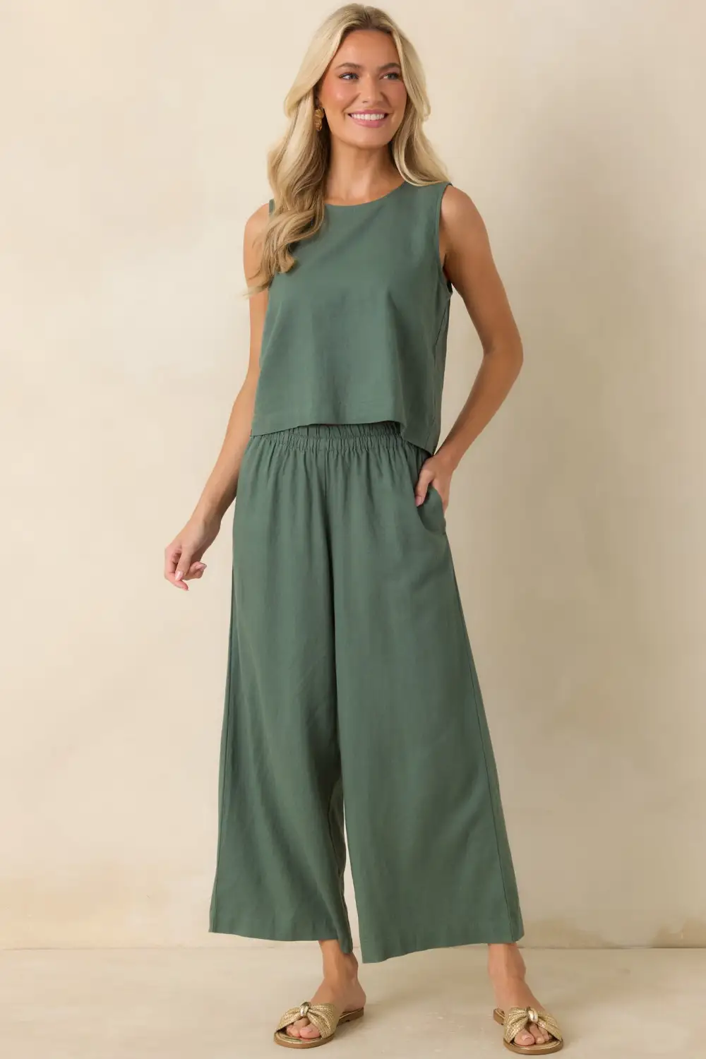 Green Sleeveless Top