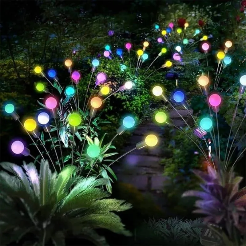 (pack of 2) Solar Garden Lights Outdoor Solar Firefly Lights Solar Garden Decorative Lights Multicolour