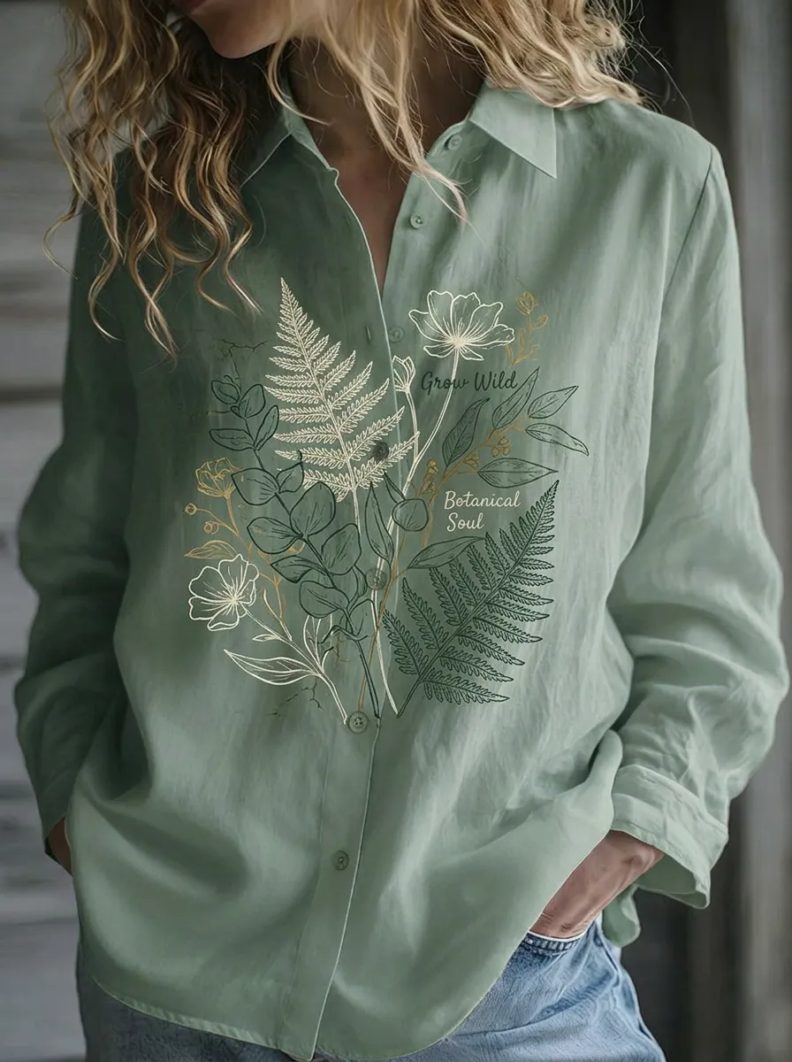 Nature Lover Botanical Casual Shirt