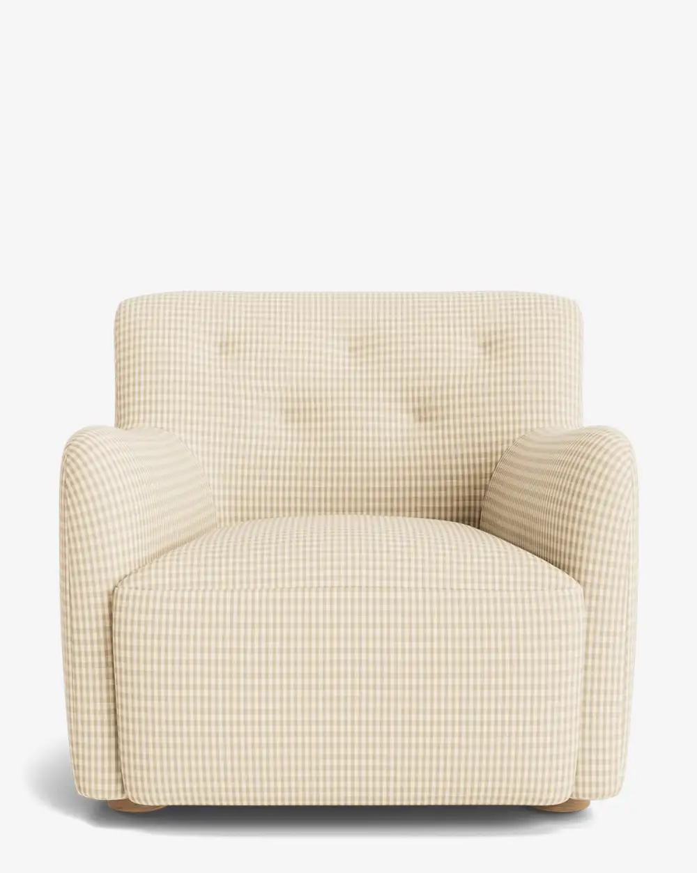 Tufted Oak Lounge Chair