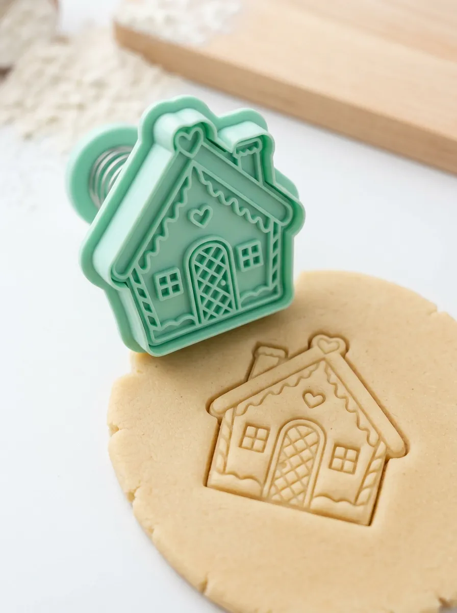 Baker's Gingerbread House Pattern Embossed Cookie Stamp