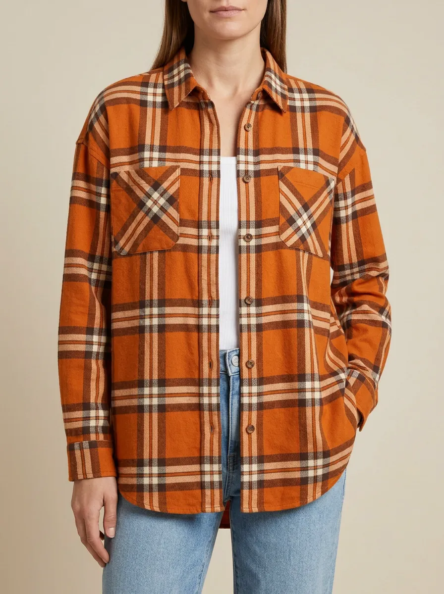 Plaid Checkered Plaid Long-Sleeve Shirt