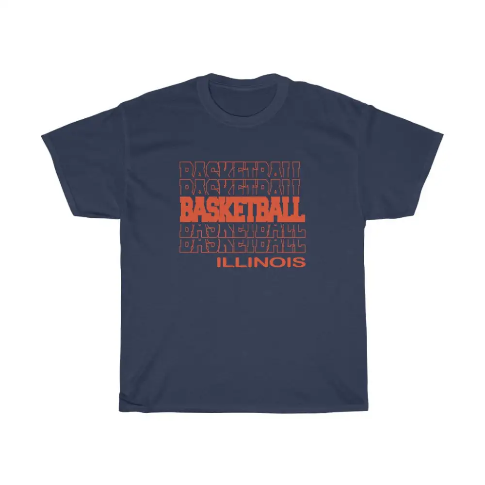 Basketball Illinois in Modern Stacked Lettering