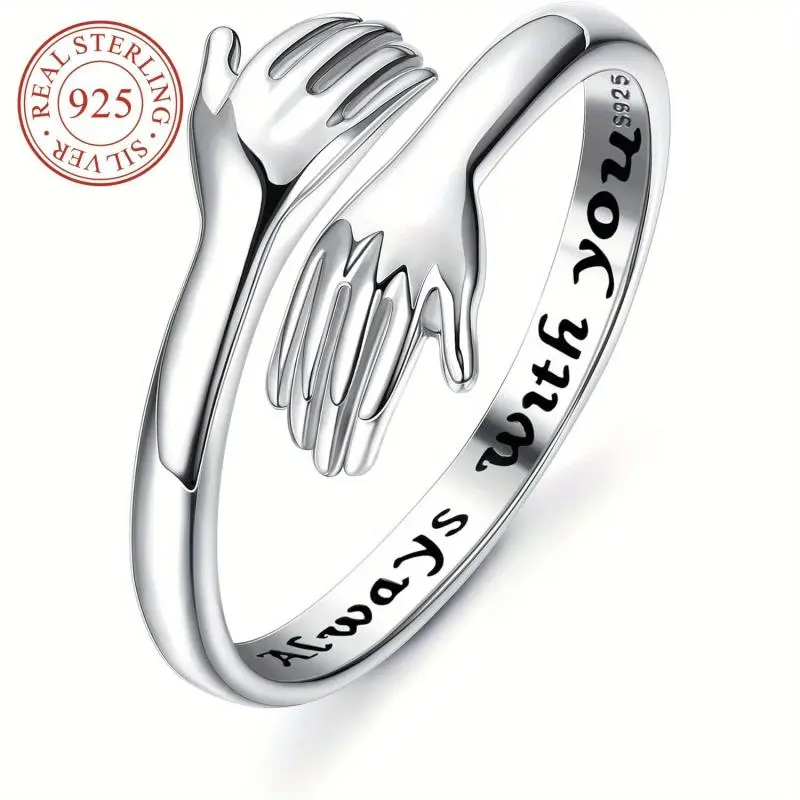 Women's Love Promise Hug Ring Adjustable Hypoallergenic