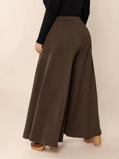 Plus Size Wide Leg Pants With Pocket
