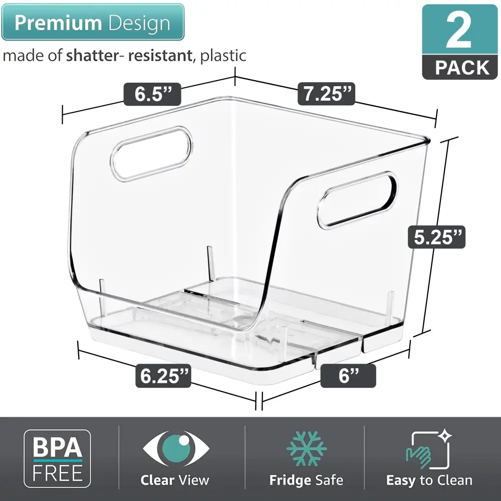 Open Front Storage Bins Square
