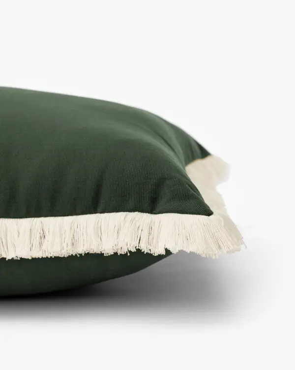 Fringe-Trim Indoor-Outdoor Pillow