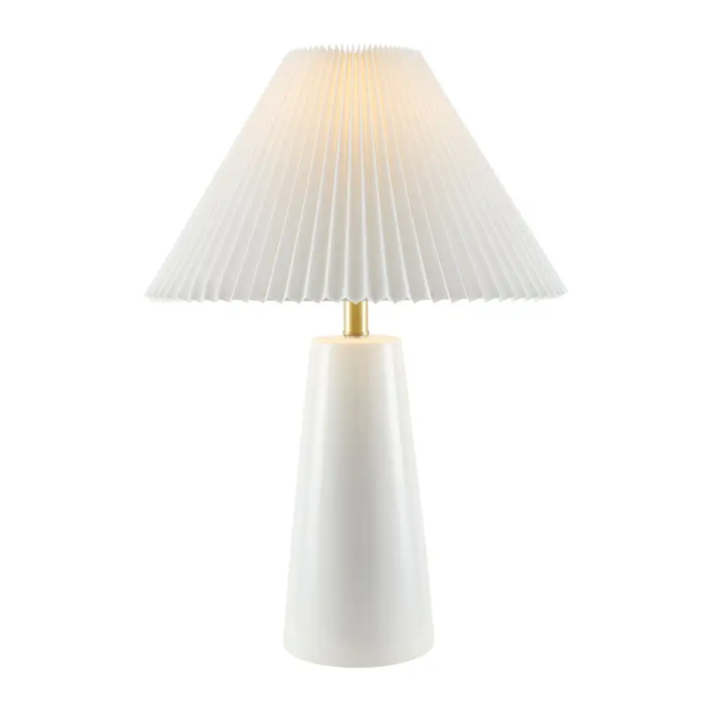 Pleated Shade Ceramic Table Lamp