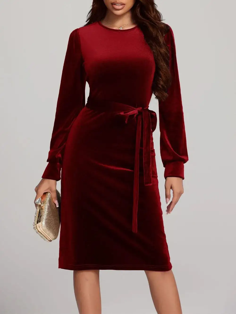 Modern Tie Detail High Waist Dress
