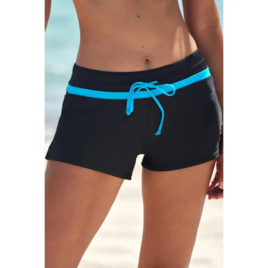 Women's Polished Drawstring Shorts Swim Bottom