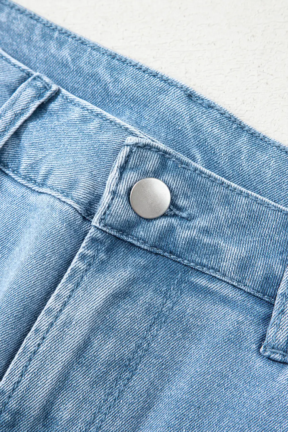 Classic High Waist Wide Leg Washed Denim Jeans
