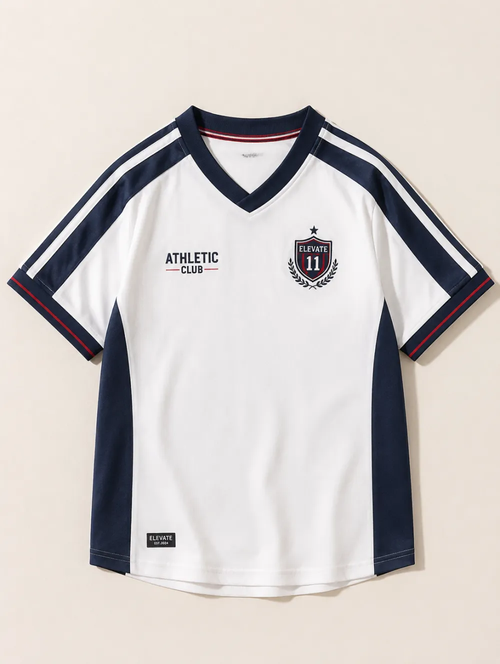 Men's Athletic Club 11 Shield Printed V-Neck Jersey Shirt