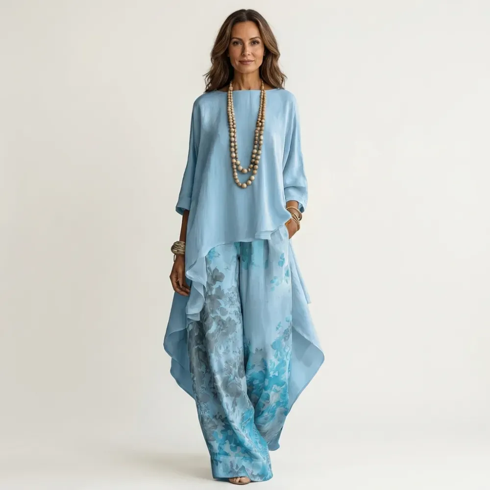 🔥New Arrivals & Special Offers-Women's Casual Tunic and Wide Leg Pants Set