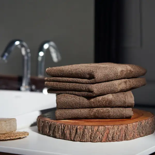 Brown Cotton Face Towel Set