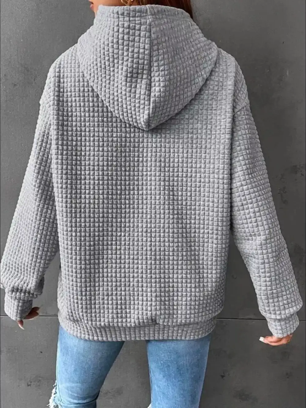 Textured Kangaroo Pocket Hoodie