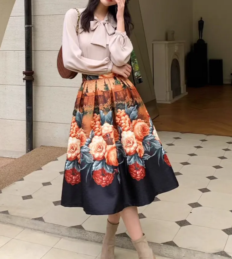 Contemporary Everyday Everyday Casual Floral Skirt