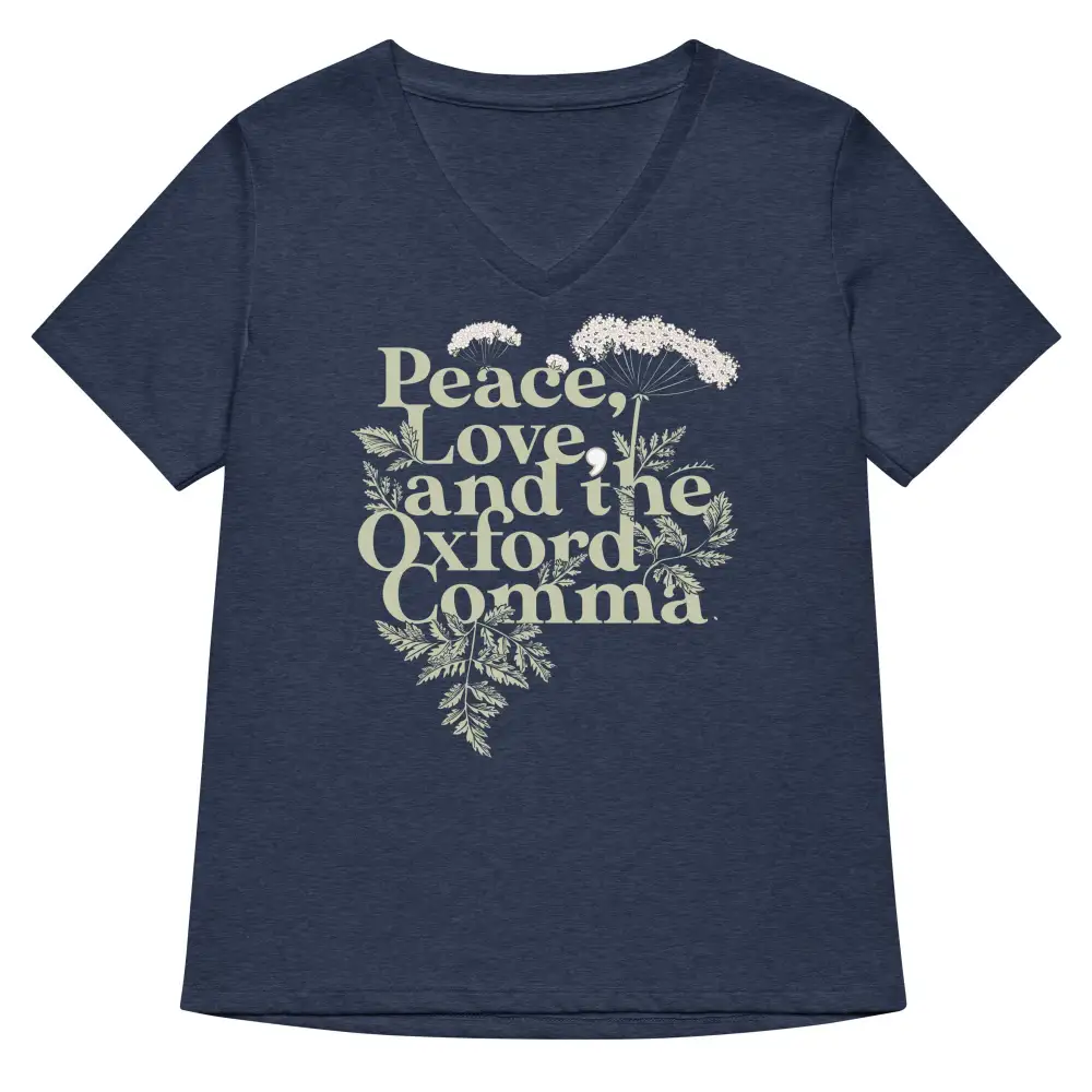 Oxford Comma V Neck Tee