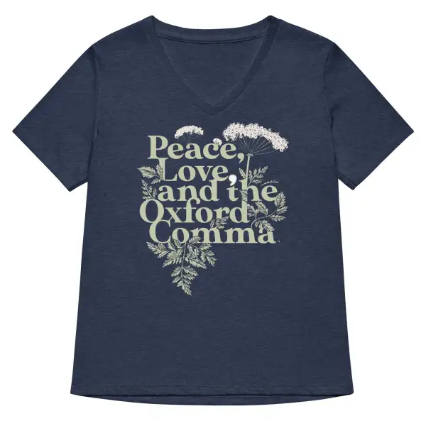 Oxford Comma V Neck Tee