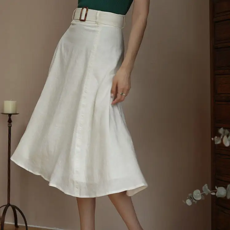 Breezy Market Everyday Casual Linen Skirt