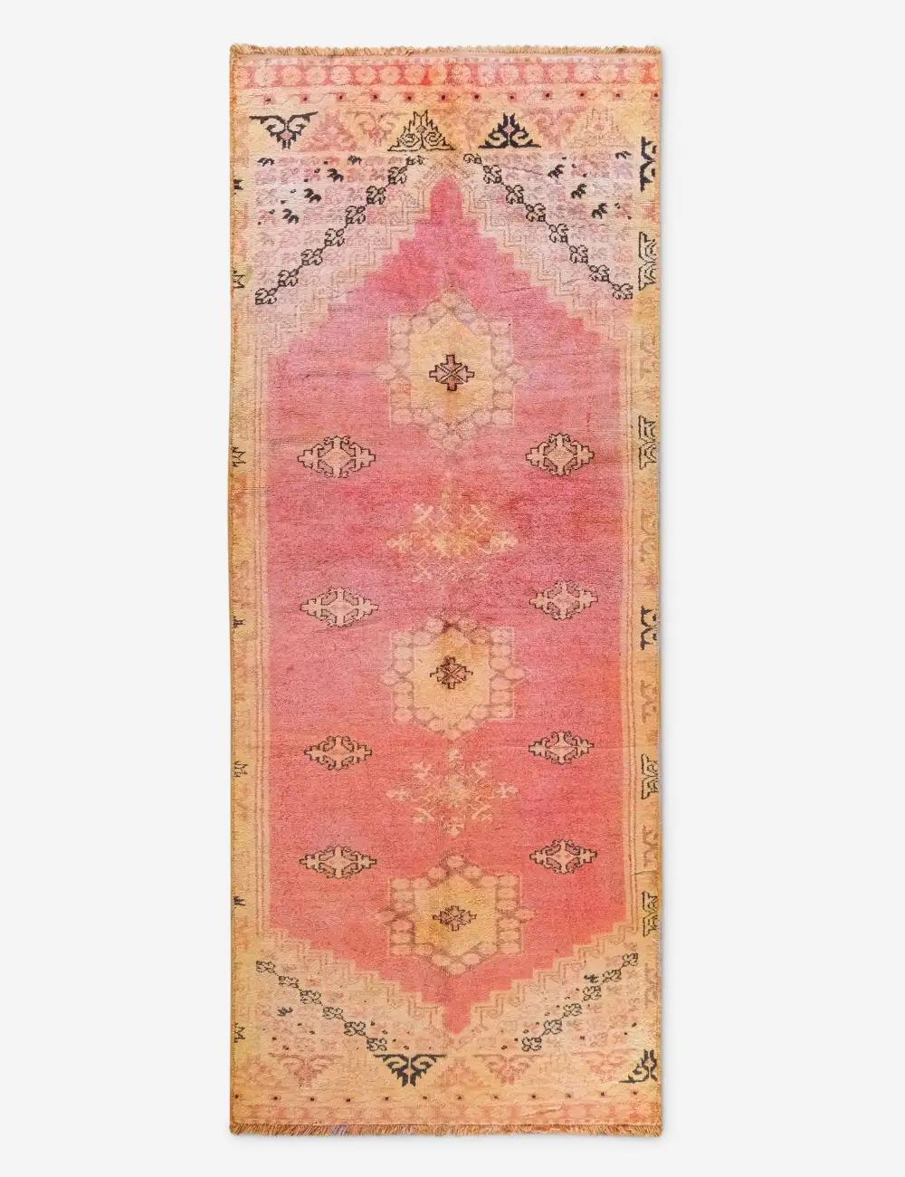 Rich Vintage Inspired Moroccan Inspired Hand Knotted Wool Area Rug