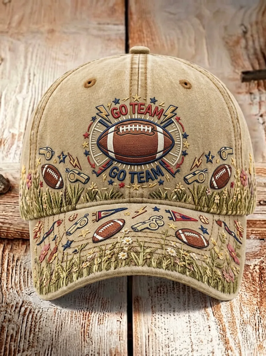 Go Team Football Baseball Cap