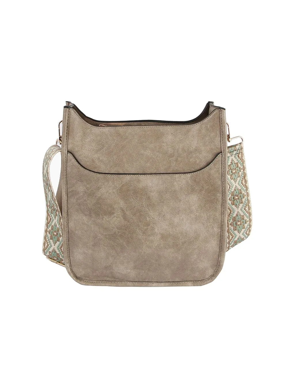 Classic Detail Pocketed Faux Leather Shoulder Bag