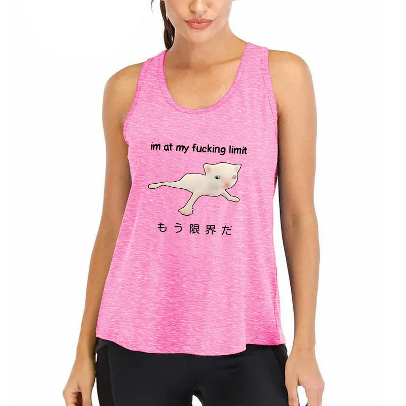 Cat Reaching Its Limit Athletic Tank