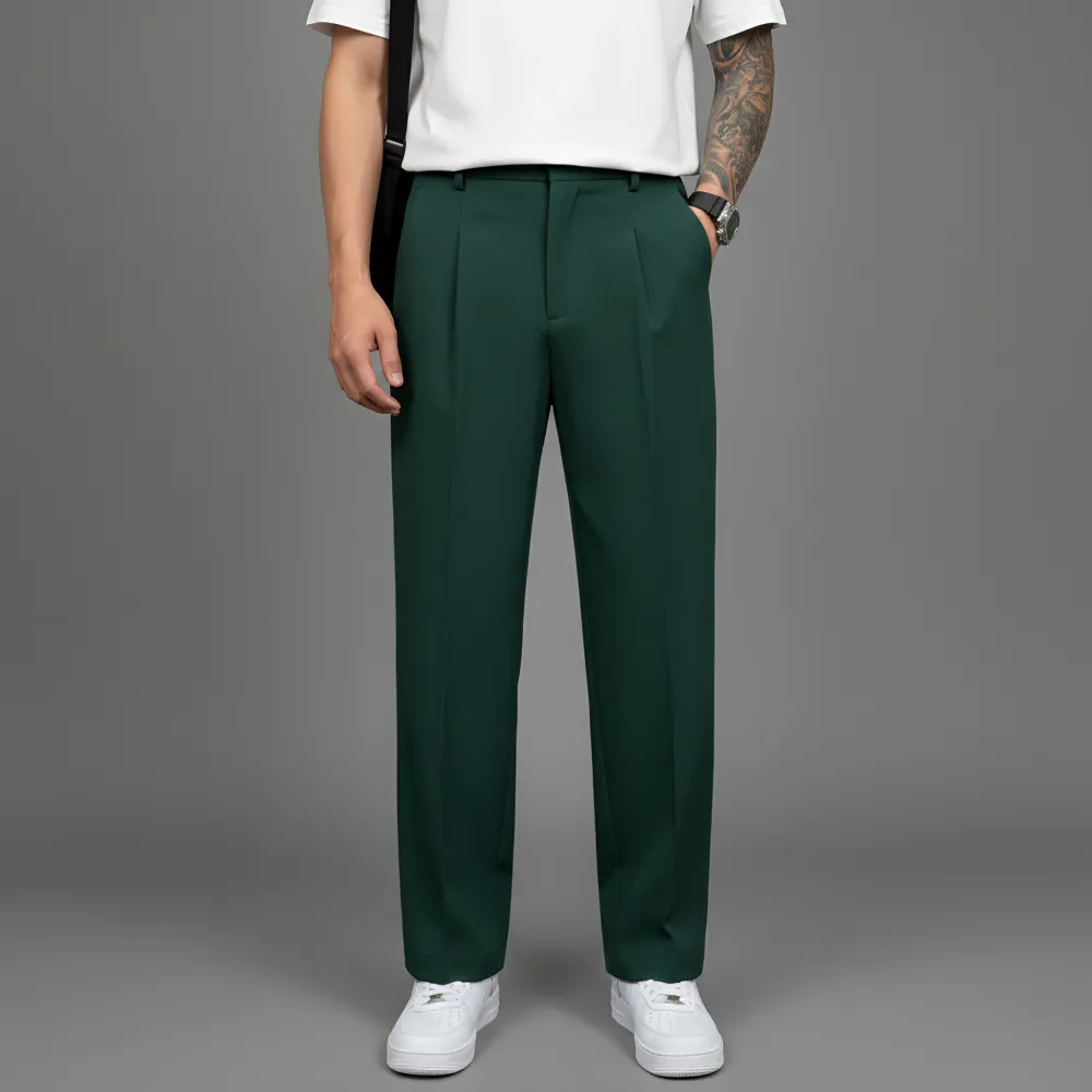 High Rise Straight Tailored Trousers