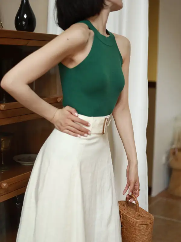Breezy Market Everyday Casual Linen Skirt