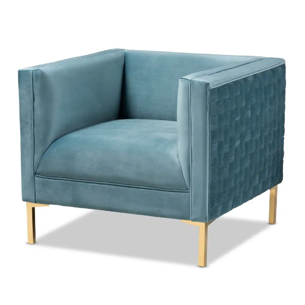 Woven Velvet Accent Chair