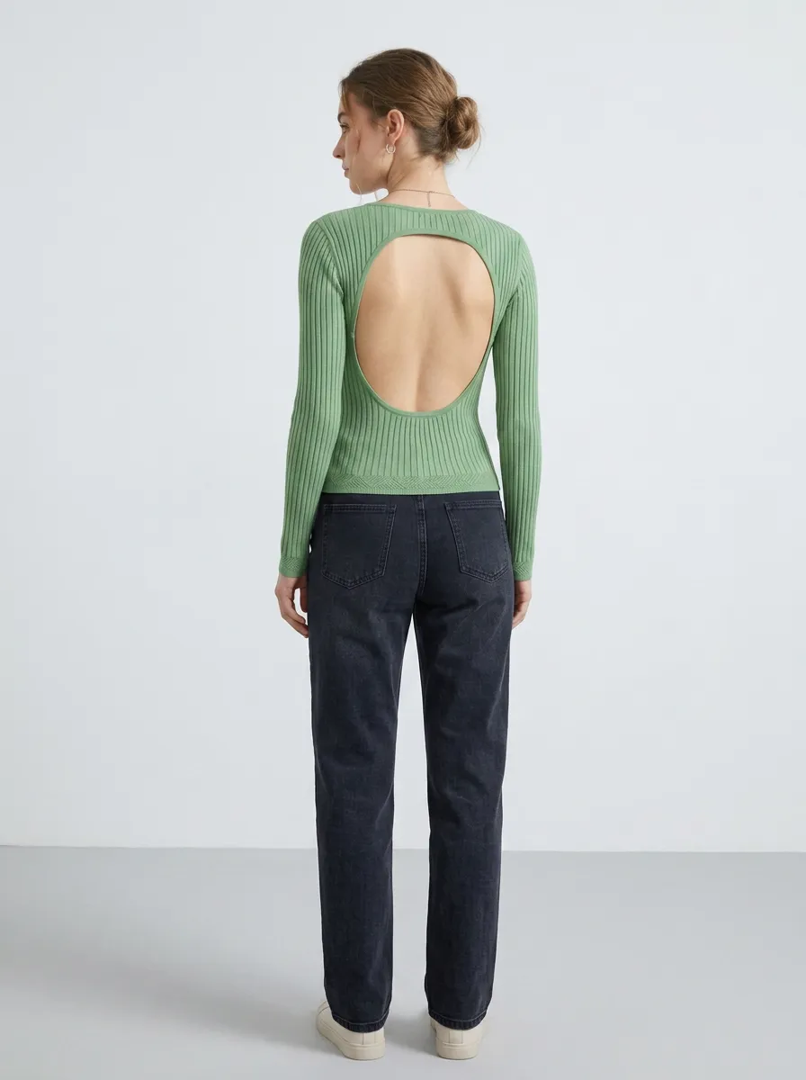 Women's Open Back Ribbed Knit Camisole