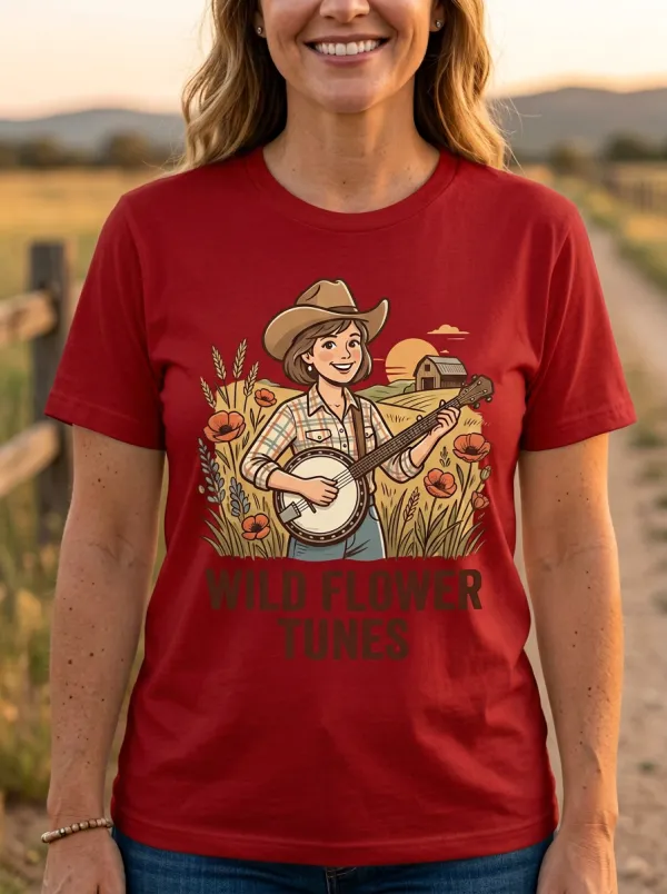 Festival Banjo Country Music Crewneck T-Shirt